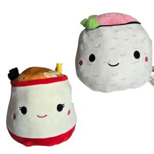 Squishmallows 8" FlipAMallows Shun Sushi & Raisy Ramen Food Squad Plush Kellytoy